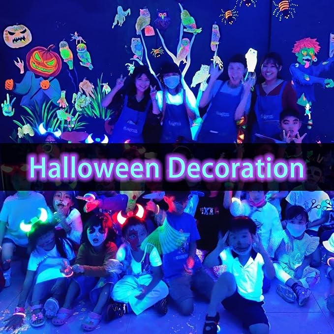 PAR38 Halloween LED Black Light Bulbs 2 Pack,E26 Base 20W(200W Equivalent) Black Light UVA Level 385-400nm, Glow in The Dark for Blacklight Party,Fluorescent Poster,Neon Glow,Body Paint