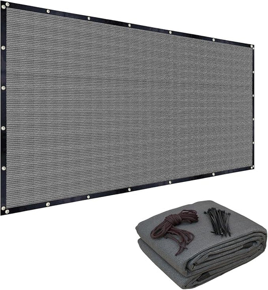 FAIR WIND 90% Sun Shade Cloth with Improved Grommets 10' x 12' Outdoor Sun Screen Fabric Cover for Patio Garden Pergola Canopy - Grey
