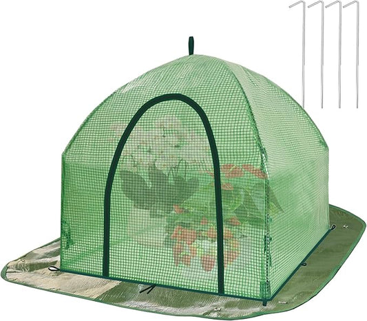 Portable Plant Cover Tent with Waterproof Base for Garden Indoor/Outdoor Tabletop Mini Greenhouse for Seed Starting Humidity Small Plants, Plant Protection from Animal for Raised Bed(L - PE - 1PCS)