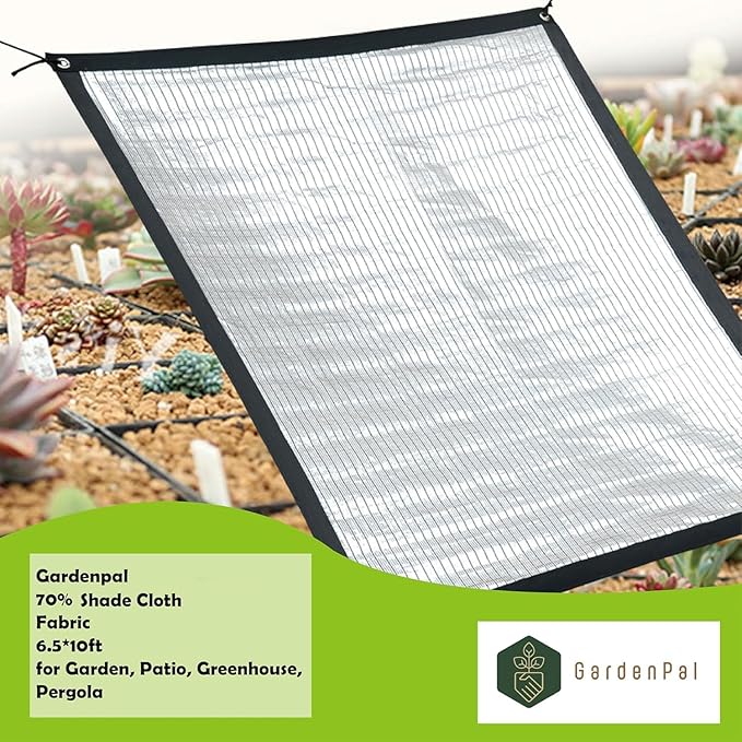 GardenPal 70% Aluminum Foil Shade Cloth to Block Sunlight, Durable Protective Shade Covers with Grommets, Coolness for Garden, Pets, Patios and Cars. Various Application.