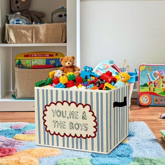 Rustic Boys Playroom Storage Bins & Boxes with Handles
