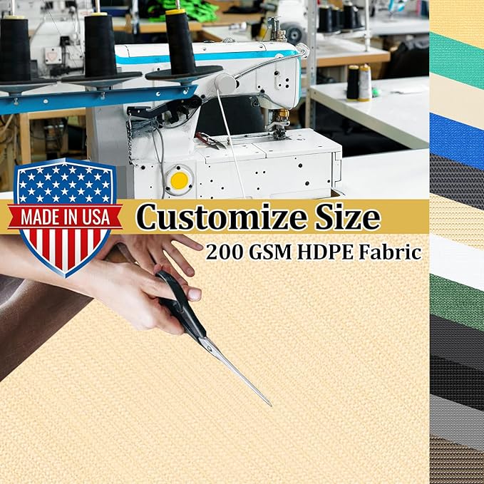 Shade&Beyond Customized Size 90% Sun Shade Cloth with Grommets, 14' X 24' Pergola Shade Cover Canopy, Mesh Tarp Sun Screens for Patio, Outdoor, Garden, Backyard GN01, Wheat