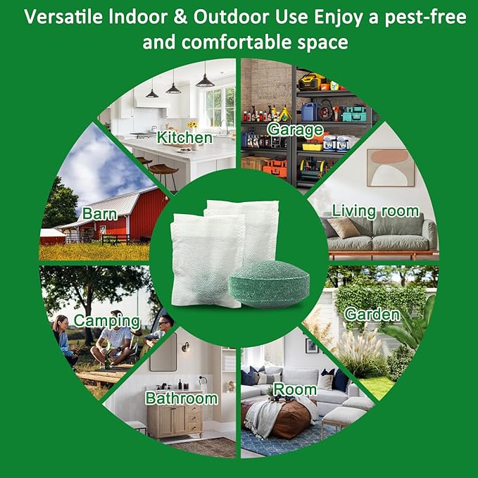 24 Pack Rodent Repellent Pouches - Peppermint Oil Mouse Repellent for Indoor and Outdoor Use - Natural Deterrent for Mice,Rats,Squirrels&Roaches-Pet&Family Safe, Long Lasting for Car,RV,Garage&Garden
