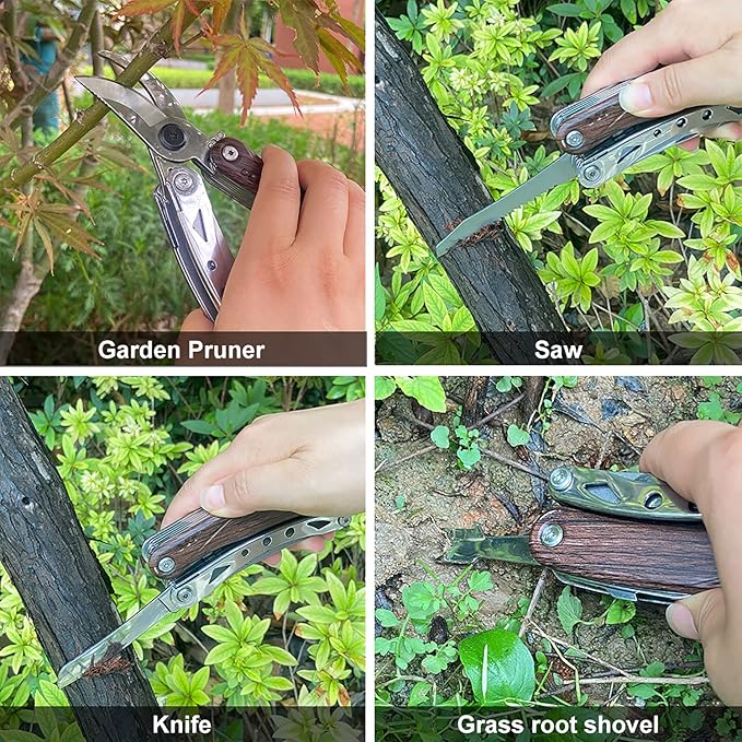 Pruning Shears, 7 in 1 Garden Pruners, Multitools Folding Gardening Shears, 8" Professional Garden Scissors, Garden Clippers, Garden Shears Pruning, Pruning Scissors