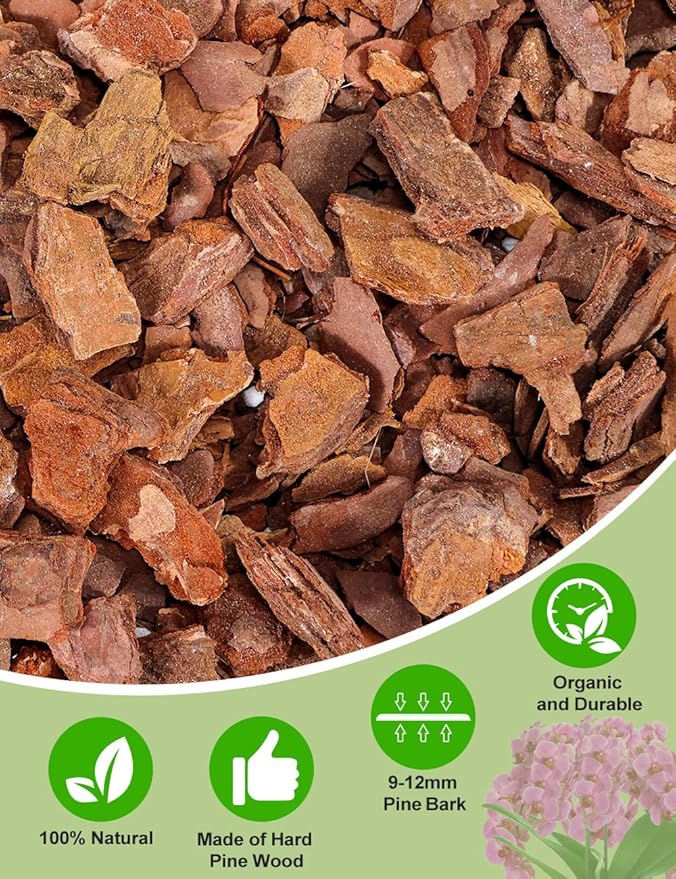 TOYPOPOR Orchid Potting Mix, Orchid Bark with Perlite, Potting Soil Medium for Plants Indoor, Pine Bark Wood Chips for Houseplant Fast Drainage, Water Retention, Air Flow and Root Ventilation 1 Quart