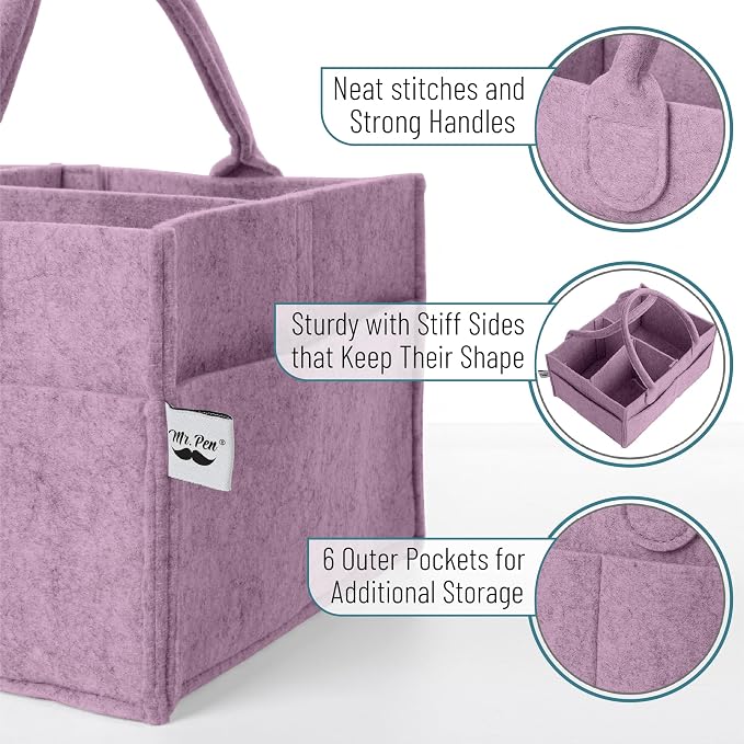 Mr. Pen- Baby Diaper Caddy Organizer, Orchid Mist