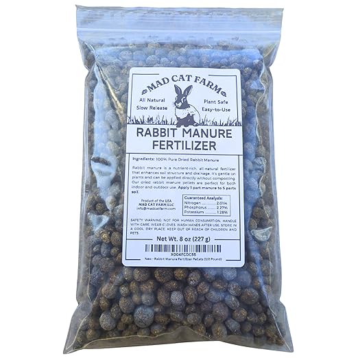 Rabbit Manure Fertilizer Pellets - All Natural Soil Amendment for Vegetable Gardens, Indoor and Outdoor Potted Plants (1/2 Pound)