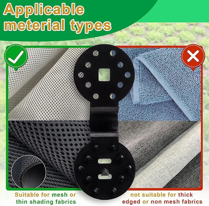 100 Pack Shade Cloth Clips, Sun Shade Net Clip, Fabric Clips, Round Plastic Heavy Duty Lock Grip for Anti Bird Netting, Gardening & Windproof Awning Clamp