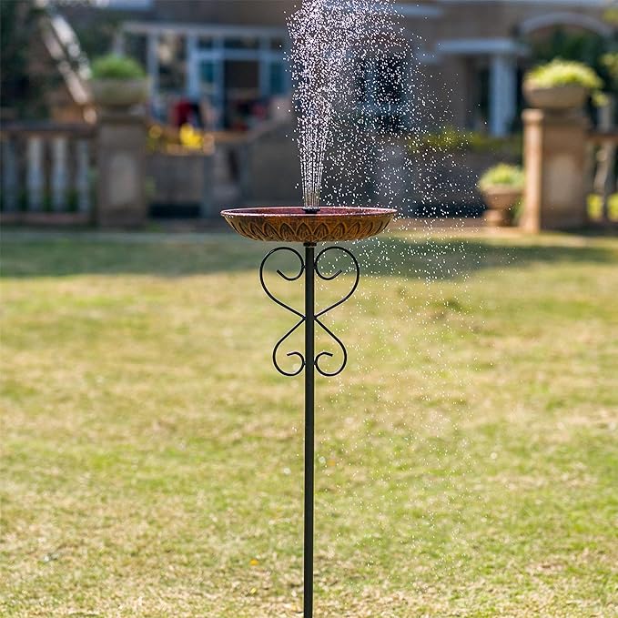 Metal Bird Baths for Outdoors, 38" H Copper Birdbath with 11.4 Inch Bowl, Standing Bird Bath & Bird Feeder with Stake for Outside Garden Patio Yard Lawn Decor
