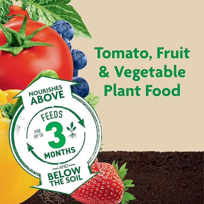 Miracle-Gro Shake 'N Feed Tomato, Fruit and Vegetable Plant Food - Fertilizer for Vegetable Gardens, for In-Ground and Container Plants, Feeds up to 3 Months, 1 lb.
