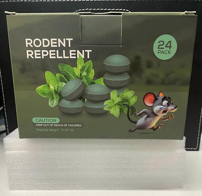 24 Pack Mouse Rodent Repellent, Peppermint Oil for Mouse, Rats, Squirrel, Pest Control Indoor, Outdoor Use, Deterrent Replace Trap Family & Pet Safe(Yellow)