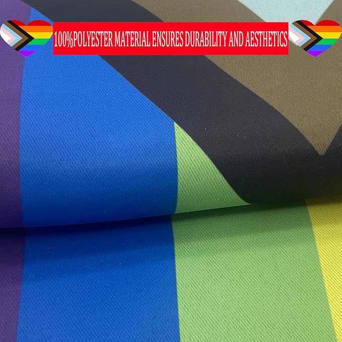 Progress Pride Rainbow Garden Flag 12.5x18 inch Outdoor-Double Sided LGBTQ Gay Lesbian Bisexual Non Binary Transgender All Inlcusive Progressive Pride Rainbow Flag Vivid Color Polyester Yard Flags