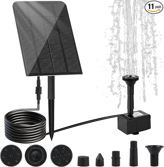 Solar Water Fountain for Bird Bath Solar Water Pump with Seperated Solar Panel 2.5w 5v Solar Powered Water Fountain for Small Pond Garden Water Feature Decoration