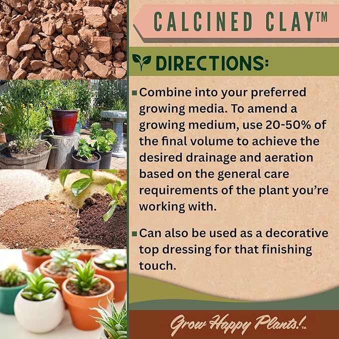 Sol Soils Calcined Clay – 100% Peat-Free Soil Amendments with Superior Drainage, Aeration, & Root Health for Indoor Plants, Succulents, Bonsai & More - 1 Quart