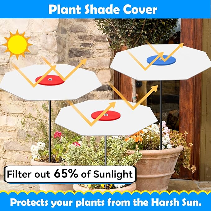 3 Pack Plants Shade Cover for Outdoor Plants, 65% Sunblock Shade Cloth Outdoor, Garden Shade Disk Umbrella, Sun Shade for Plants, Prefect for Your Garden, Potted Plant, Live Plant Outdoor(P0409)
