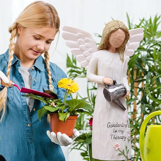 Gardening Gifts for Women, Gift for Gardeners Woman, Garden Gifts Women, Unique Gardening Gift, Garden Angel, Sculpted Hand-Painted Angel Figurine