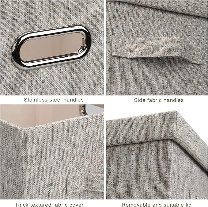 Storage Bins with Lids Fabric Closet Organizers Cubes Office Organization
