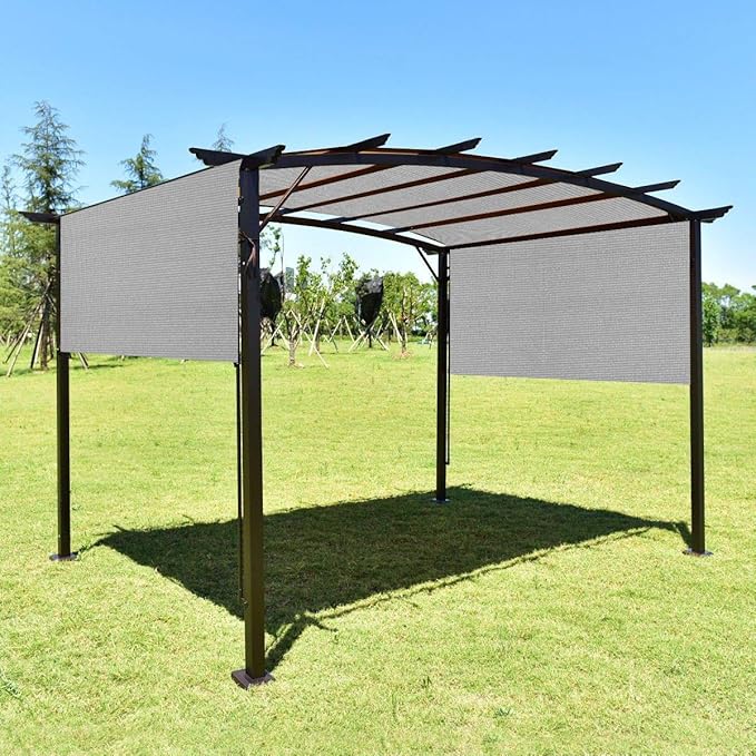 Eden's Decor Straight Flat-Edged Sun Shade Sail Rectangular 14' x 19' Grey UV-Blocking Outdoor Canopy Fabric Cloth Awning for Pergola Patio Garden Backyard Custom Size