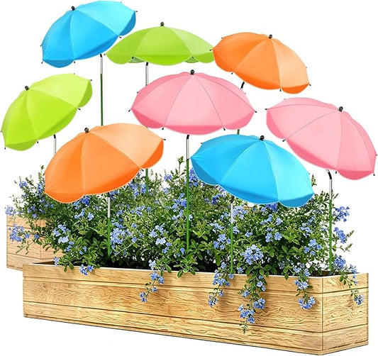 MJZ 8 Pack Plant Umbrellas for Outdoor Plants, 26" Garden Umbrella for Plants with Adjustable Angle, Plant Umbrella Provide Shade for Outdoor Plants Flower Pot Planting Beds