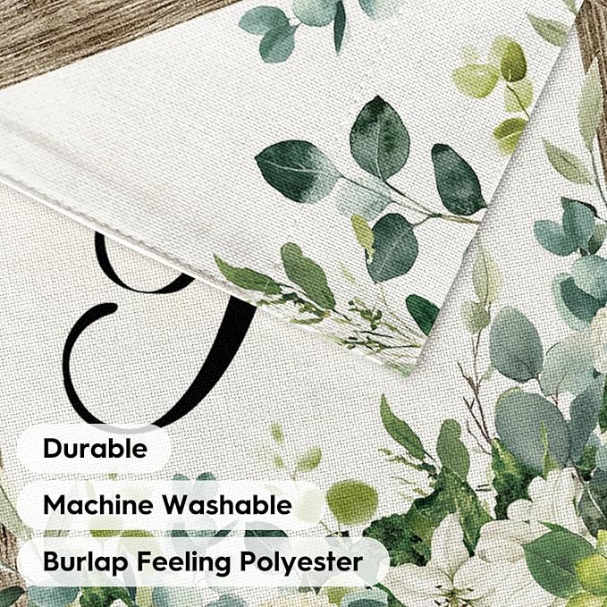 AVOIN colorlife Initial Letter T Monogram House Flag 28x40 Inch Double Sided Outside, Spring Floral Family Last Name Yard Decoration