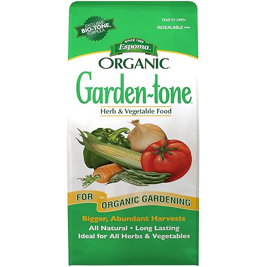 Espoma Organic Garden-Tone 3-4-4 Organic Fertilizer for Cool & Warm Season Vegetables and Herbs. Grow an Abundant Harvest of Nutritious and Flavorful Vegetables – 4 lb. Bag - 2 Pack