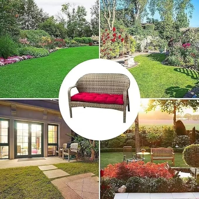 Yddsky Waterproof Indoor/Outdoor Garden Bench Seat Cushions，Thicken Patio Bench Soft Rocking Chairs Pad Lounger Seat for Wicker Loveseat Settee（59 X 19.6 in，Dark Gray）