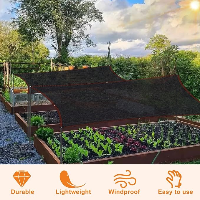 40% Shade Cloth with Grommets, 10Ft x 20Ft Garden Mesh Shade Tarp Sun Shade Net for Greenhouse, Cover, Patio, Plant, Flower, Chicken, Coop