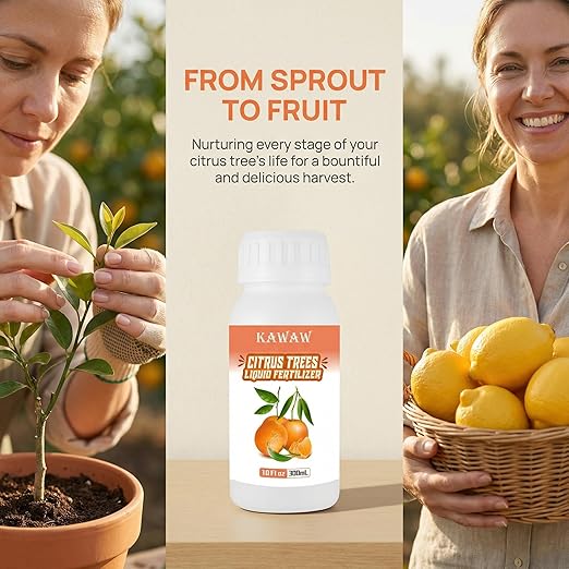 10oz Organic Citrus Tree Fertilizer - Microbial Probiotic Liquid Plant Food for Lemon, Lime, Orange & Olive Trees - Revitalizes Yellow Leaves & Roots