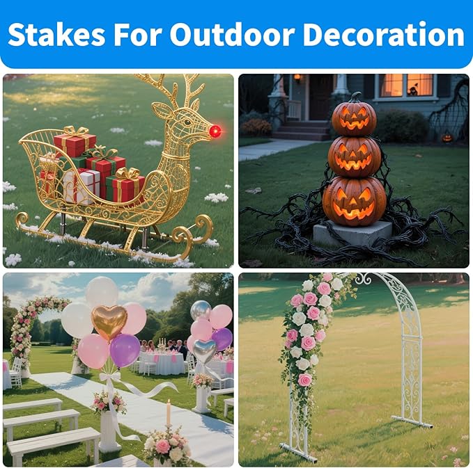 MySit 6 Inch 100 Pack U Shaped Garden Stakes, Heavy Duty 11 Gauge Galvanized Drip Irrigation Stakes Landscape Staples for 1/2" to 1-1/2" Soaker Hose, Weed Barrier, Yard Decorations, Fencing