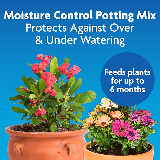 Miracle-Gro Moisture Control Potting Mix - Plant Soil for Container Plants, Protects Against Over- and Under-Watering, 16 qt. (2-Pack)