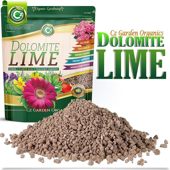Organic Dolomite Lime 5LB Prilled - Made in USA - OMRI Listed - Garden Soil Amendment Fertilizer. Calcium/Magnesium Additive. Safely Stabilize pH. Cures Blossom End Rot in Tomatoes.