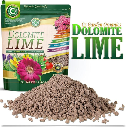 Organic Dolomite Lime 5LB Prilled - Made in USA - OMRI Listed - Garden Soil Amendment Fertilizer. Calcium/Magnesium Additive. Safely Stabilize pH. Cures Blossom End Rot in Tomatoes.