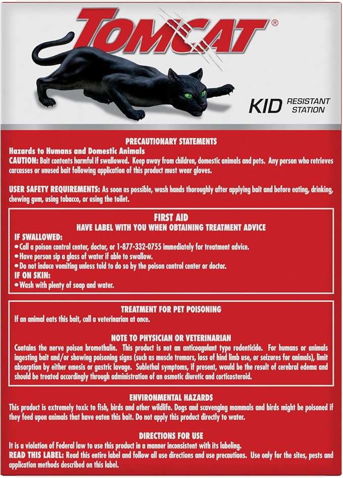 Tomcat Mouse Killer Child Resistant,Disposable Station,2 Pre-Filled Ready-to-Use Bait Stations,(Pack of 12)
