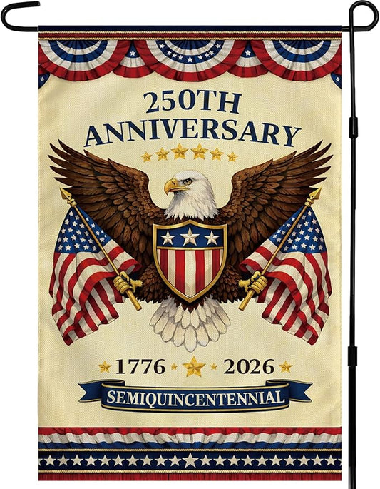 4th of July Decorations - 250th Anniversary Garden Flag | Fourth of July Decor Patriotic USA Banner,1776-2026 Independence Day Decorations Accessories for Garden Yard Porch Patio Lawn Outdoor Outside