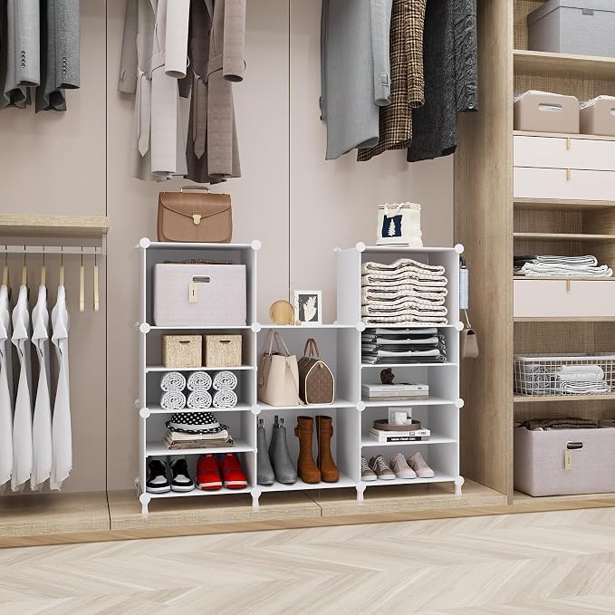 AWTATOS Closet Organizer 8 Cube Storage Shelves, White