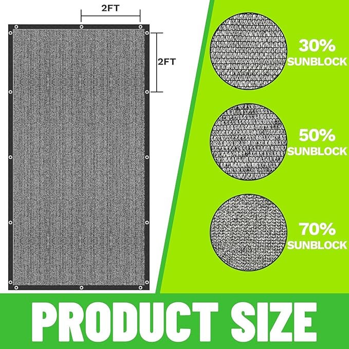ColourTree 70% Black Shade Cloth Custom Size 9FT x 83FT Mesh Tarp, UV Resistant Netting with Upgrade Grommets for Plant Cover, Greenhouse, Chicken Coop, Barn, Kennel, Garden. (We Make Custom Size)