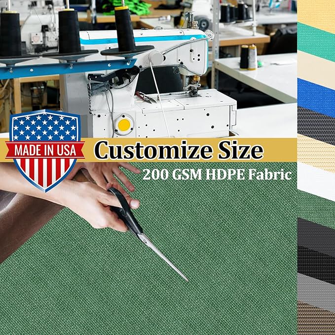 Shade&Beyond Customized Size 90% Sun Shade Cloth with Grommets, 4' X 7' Pergola Shade Cover Canopy, Mesh Tarp Sun Screens for Patio, Outdoor, Garden, Backyard GN01, Green