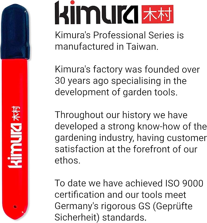 Kimura® 5” Pro Garden Tool Blade Sharpener - Premium Carbide Sharpener, Multipurpose Usage, Ideal for Pruners, Loppers, Garden Shears, Knives, Scissors & Hatchets, Ergonomic Non-Slip Vinyl Grip