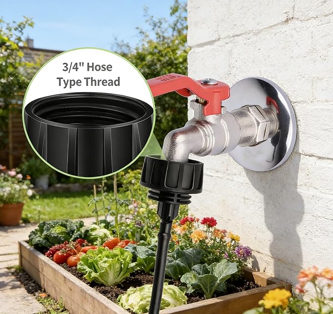 1/4 Inch Drip Irrigation Tubing Fitting to Faucet Adapter Connector, 2 Way Y Splitter for 3/4" Inch Garden Hose to 1/4 Inch Drip Irrigation Hose