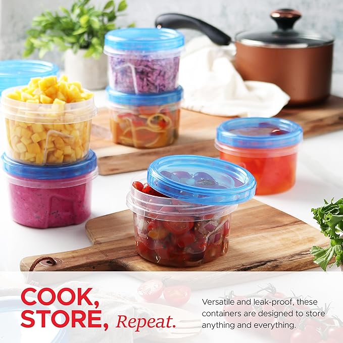 Tafura Freezer Containers, 10 Pack, 16 Oz, Leakproof BPA-Free Lids