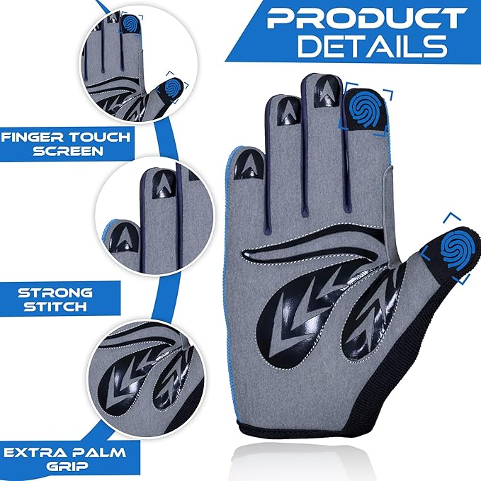 WFX Cycling Gloves Toddler Mountain Bike Handlebar Grips Gel Padding Full Finger Baseball Glove Workout Football Gloves Youth Boys 6-12 Kids Gardening Gloves MTB Gloves