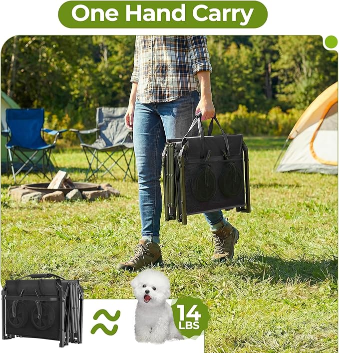 Black Collapsible Wagon Cart, Lightweight Portable Foldable Wagon with Wheels, 220lbs Utility Cart for Grocery, Light Camping, Sports, Easy to Fold & Store(Black)