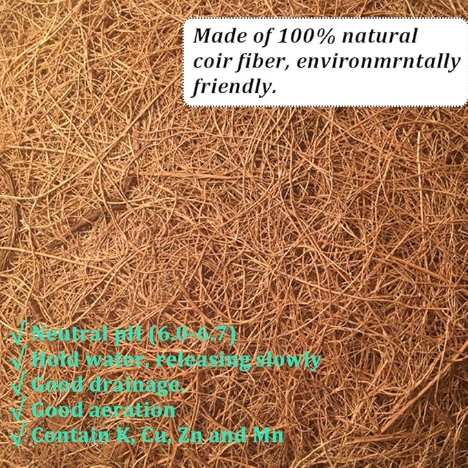 2PCS Half Round Hanging Basket Liners Replacement Coco Liner for Hanging Basket Wall Flower, 100% Natural Coconut Fiber Plant Basket Liner for Garden Planter Flower Pot (20 inch)