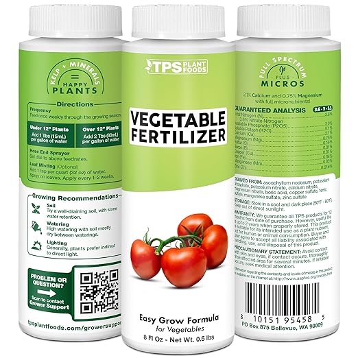 Vegetable Fertilizer – Liquid Plant Food for Bigger Harvests, Stronger Roots & Healthy Garden Growth, 32 oz