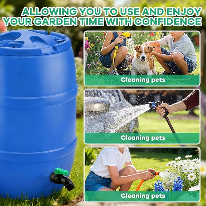 Plastics Rain Barrel Spigot, High Flow Valve Core, Large Flow Water Tank Faucet,Plastic Spigot for 5 Gallon Bucket，3/4 NPT Inlet x 3/4 GHT Outlet Bulkhead Valve for Outdoor Plastic Bucket