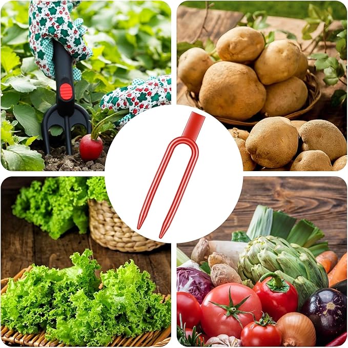 120 PCS Plant Pins for Pothos, Plastic Strawberry Garden Pins, Reusable Plant Pins for Indoor Plants, Strawberry Support Pin Fork Vine Fixing Clips, Garden Fork for Plant Cutting Farming Securing(Red)