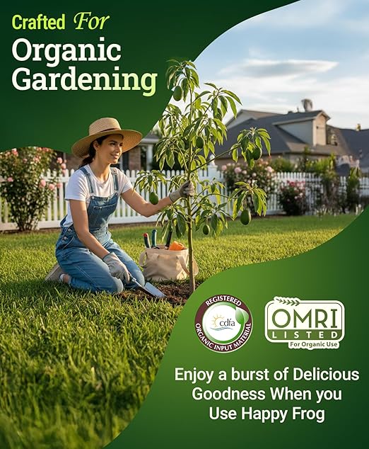FoxFarm Happy Frog Citrus and Avocado Fertilizer- OMRI Listed Citrus Fertilizer, Slow-Release Nitrogen, Calcium & Sulfur for Citrus & Avocado Trees - 4 lb