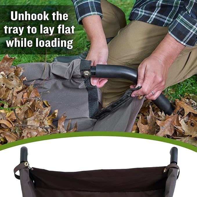 AMES Folding Wheelbarrow Lawn Yard Cart, Lightweight, Heavy Duty, Single Tire, for Leaves, Mulch, Garden Supplies