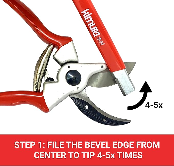Kimura® 5” Pro Garden Tool Blade Sharpener - Premium Carbide Sharpener, Multipurpose Usage, Ideal for Pruners, Loppers, Garden Shears, Knives, Scissors & Hatchets, Ergonomic Non-Slip Vinyl Grip