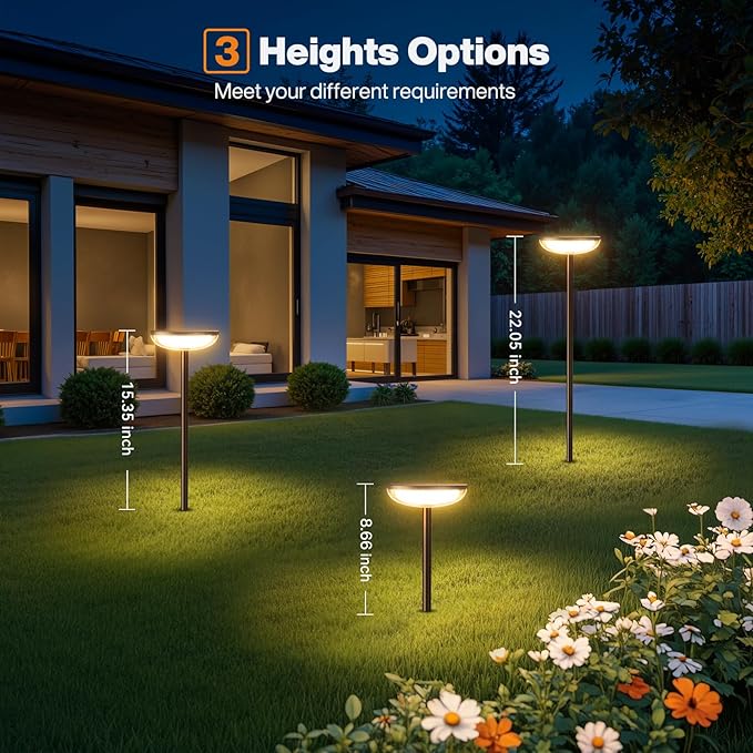 ELECLINK Solar Pathway Lights Outdoor, 6 Pack Tall Solar Garden Lights Waterproof for Yard Flower Bed Patio Path Walkway Driveway Outside Decor Landscape Lighting